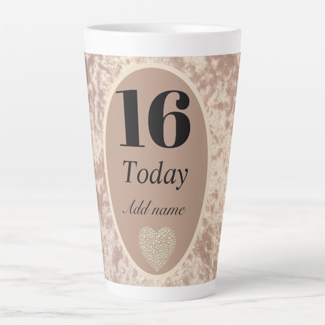 Personalisierter Luxus Samt Geburtstag Tasse 16. (Vorderseite)