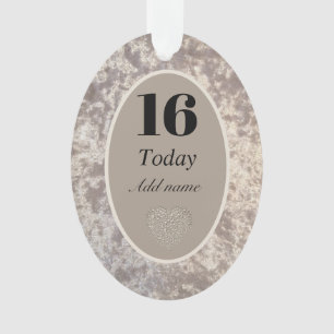 Personalisierter Luxus Samt Geburtstagsschmuck 16. Ornament