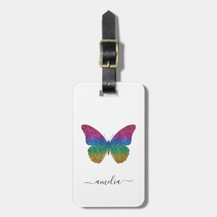 Personalisierter Luxus-Sprudelglitter-Schmetterlin Gepäckanhänger