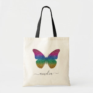 Personalisierter Luxus-Sprudelglitter-Schmetterlin Tragetasche