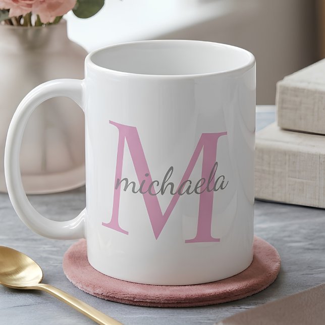 Personalisierter M-Monogramm-Name Kaffeetasse (Von Creator hochgeladen)