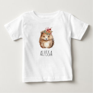 Personalisierter Mädchen-Igel Baby T-shirt