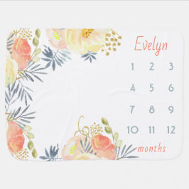 Personalisierter Mädchenname Pfirsichmühle Babydecke