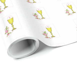Personalisierter Mädchenname Rosa Erste heilige Ko Geschenkpapier