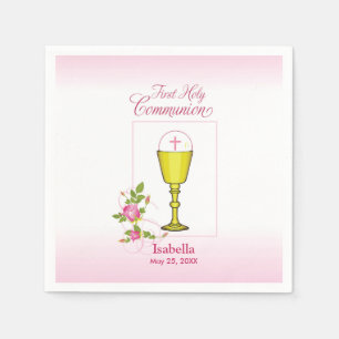 Personalisierter Mädchenname Rosa Erste heilige Ko Serviette