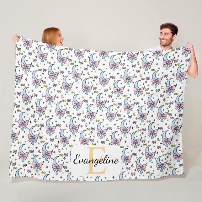 Personalisierter Magischer Mondbogen-Pastell-Muste Fleecedecke (Beispiel)