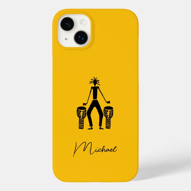 Personalisierter, magischer Silhouette-Drummer Case-Mate iPhone Hülle (Rückseite)