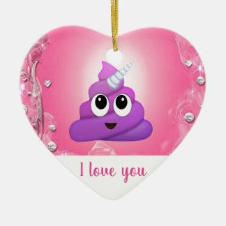Personalisierter magischer Unicorn kacken Emoji Keramikornament