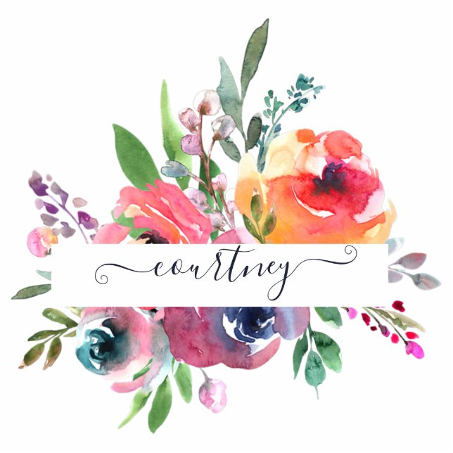 Personalisierter Magnet für Rosa und Orange Fotoskulptur Magnet (Vorne)