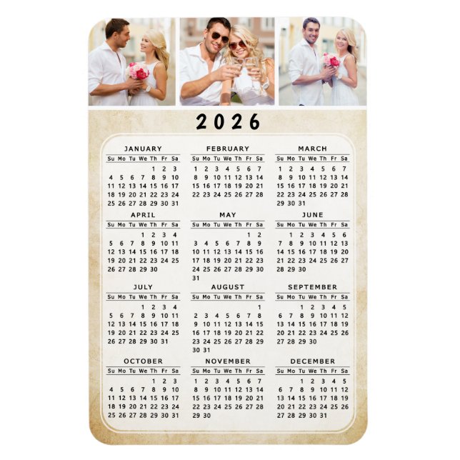 Personalisierter Magnet-Kalender 2019 Foto Magnet  (Vertikal)