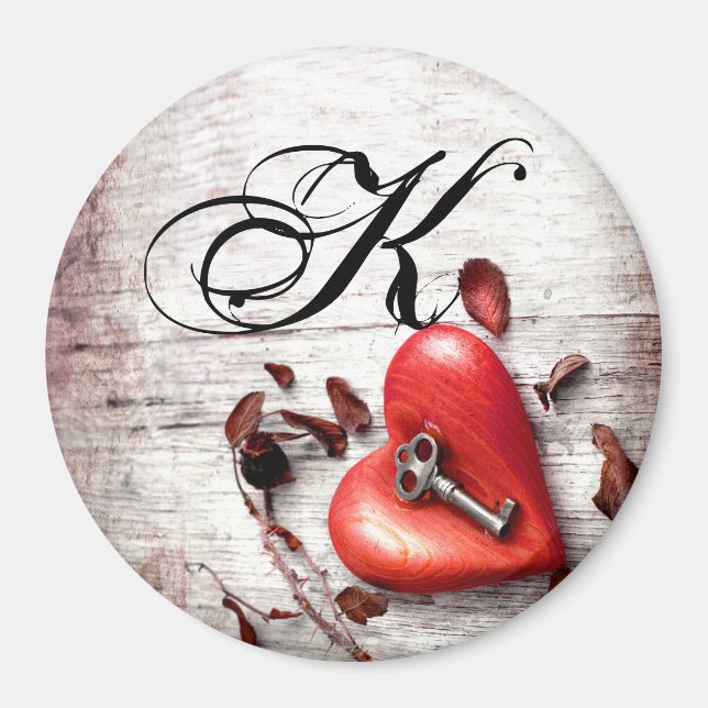 Personalisierter Magnet Land Holzschlüssel für mei (Vorne)