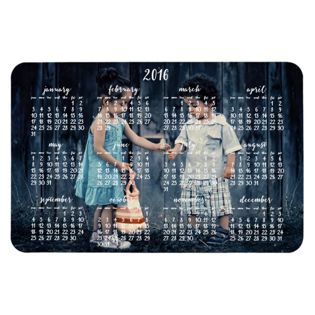 Personalisierter Magnetkalender 2016 4x6 Magnet (Horizontal)
