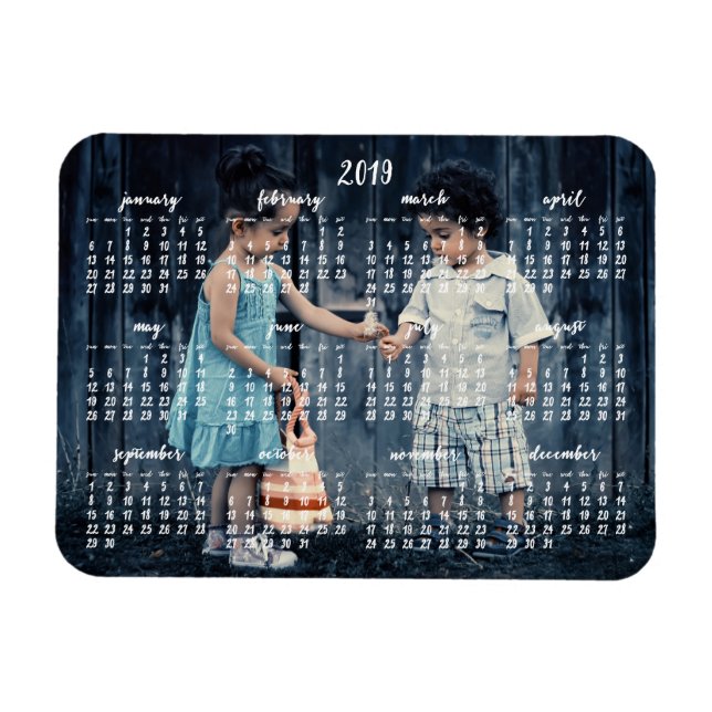 Personalisierter Magnetkalender 2019 3x4 Magnet (Horizontal)