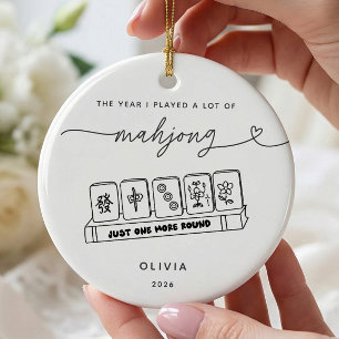 Personalisierter Mahjong-Weihnachtsschmuck Keramik Ornament