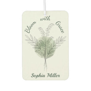 Personalisierter Maiglöckchen-Blumenname Autolufterfrischer