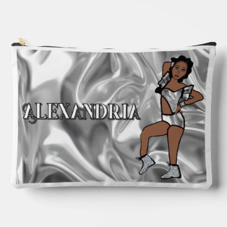 Personalisierter Majorette-Tänzer Liquid Silber #1 Zubehörtasche
