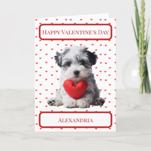 Personalisierter Maltipoo Welpenhund Valentinin Dankeskarte