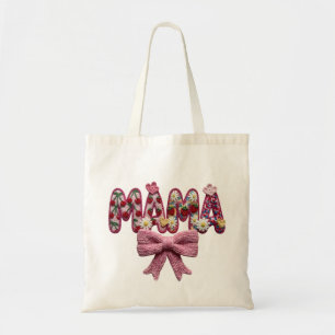 Personalisierter „Mama“ Blumen-Bow – Süße Küchen-E Tragetasche