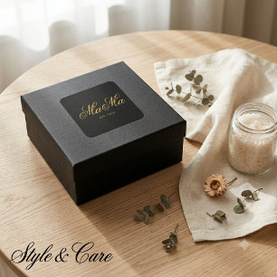 Personalisierter Mama Est Stylish Square Aufkleber