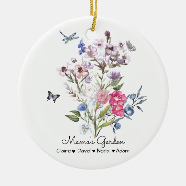 Personalisierter Mama-Garten Keramik Ornament (Vorne)