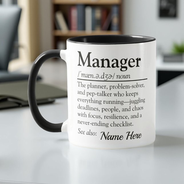 Personalisierter Manager Definition Witzige Wertsc Tasse (Von Creator hochgeladen)