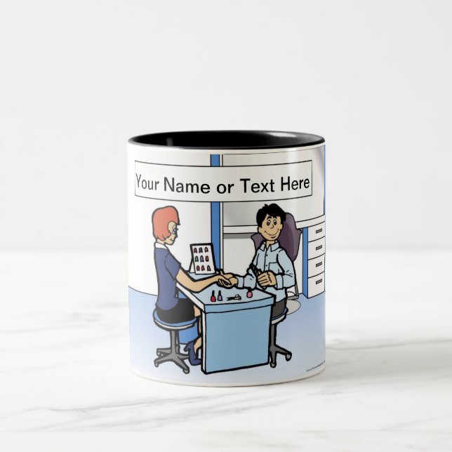 Personalisierter Maniküre, Nageltech - Männlicher  Zweifarbige Tasse (Mittel)