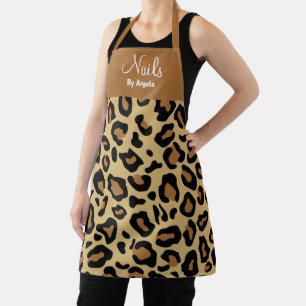 Personalisierter Manikurist Nail Tech Leopard Schürze