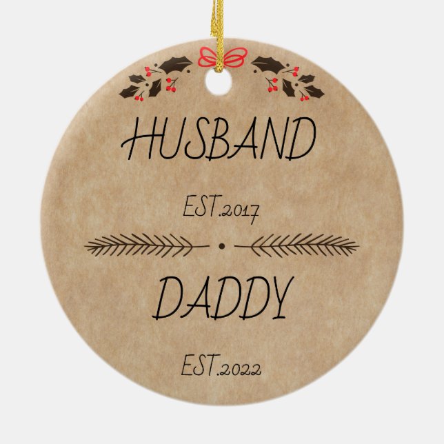 Personalisierter Mann Daddy - Neues Geschenk von P Keramik Ornament (Hinten)