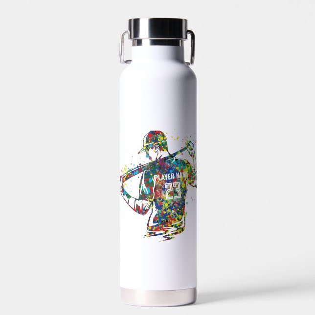 Personalisierter Mann/Junge Baseball-Spieler Trinkflasche (Vorne)
