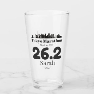 Personalisierter Marathon-Finisher von Tokio, Run Glas
