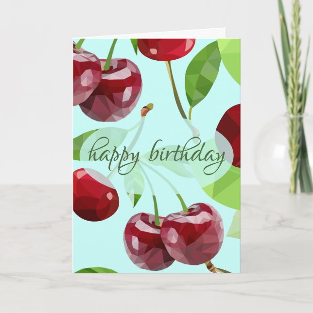 Personalisierter Marian Cherry Geburtstag Karte (Vorderseite)