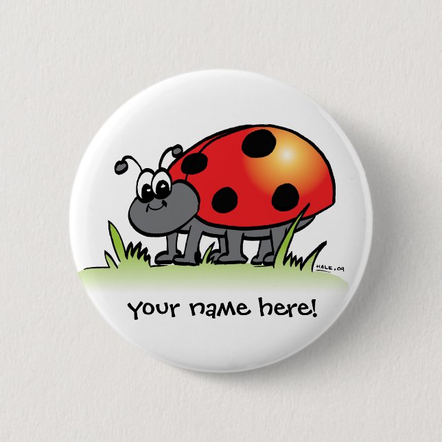 Personalisierter Marienkäfer-Knopf Button (Vorderseite)