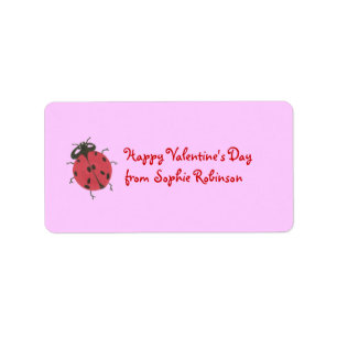 Personalisierter Marienkäfer Valentinstag-Aufklebe Adressaufkleber