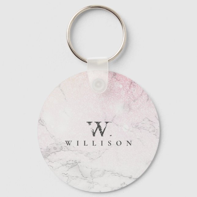 Personalisierter Marmor mit Einzelheiten zum Glitz Schlüsselanhänger (Vorderseite)