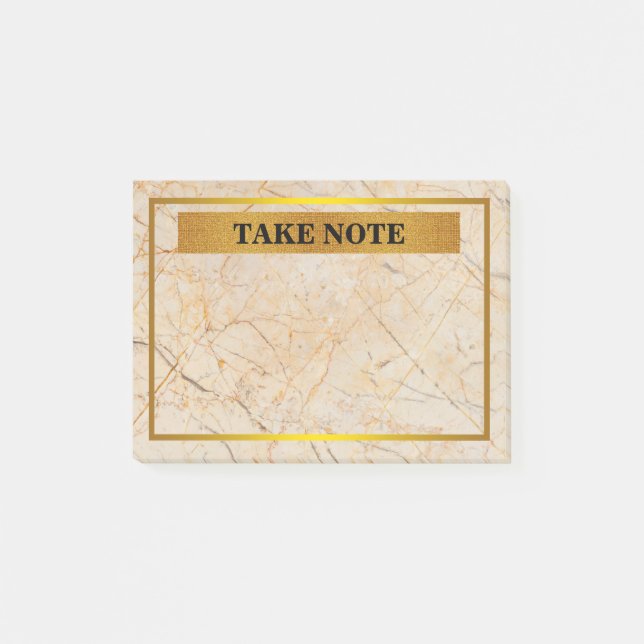 Personalisierter Marmor Notiz mit Goldgrenze (Vorderseite)