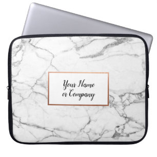 Personalisierter Marmor & Rose Gold iMac Notebook- Laptopschutzhülle