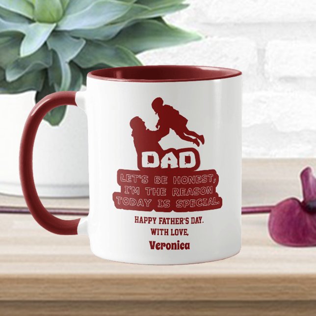 Personalisierter Maroon des Funny Vatertages Tasse (Von Creator hochgeladen)