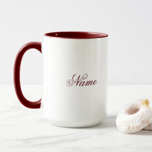 Personalisierter Maroon-Kombibecher mit individuel Tasse