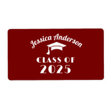 Personalisierter Maroon und weißer Abschluss