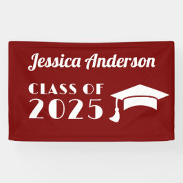 Personalisierter Maroon und weißer Abschluss Banner