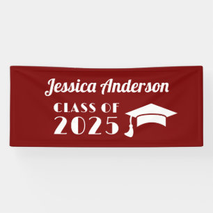 Personalisierter Maroon und weißer Abschluss Banner
