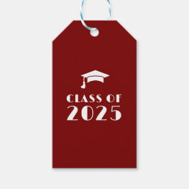 Personalisierter Maroon und weißer Abschluss Geschenkanhänger