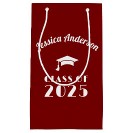 Personalisierter Maroon und weißer Abschluss Kleine Geschenktüte