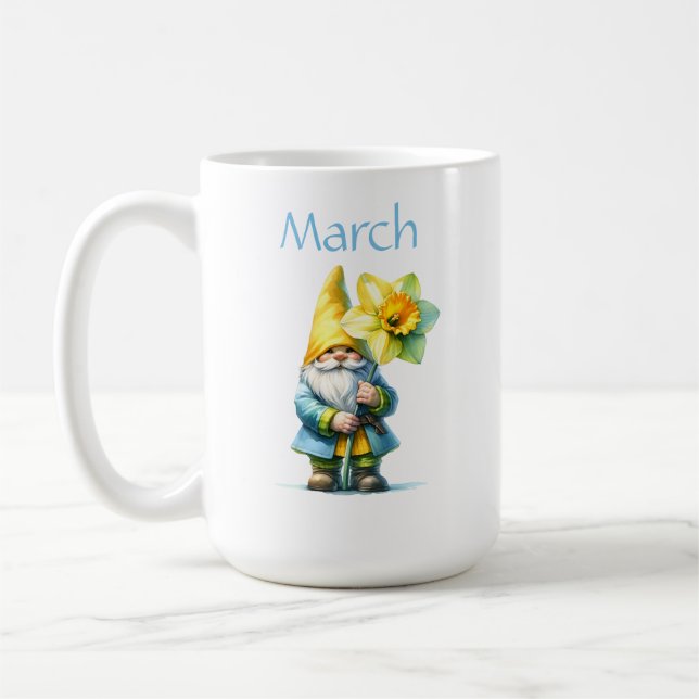 Personalisierter März Geburtsmonat Garten Genom Kaffeetasse (Links)