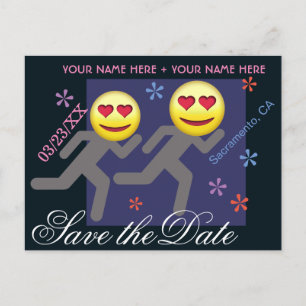 Personalisierter März zur Ehe Save the Date Ankündigungspostkarte