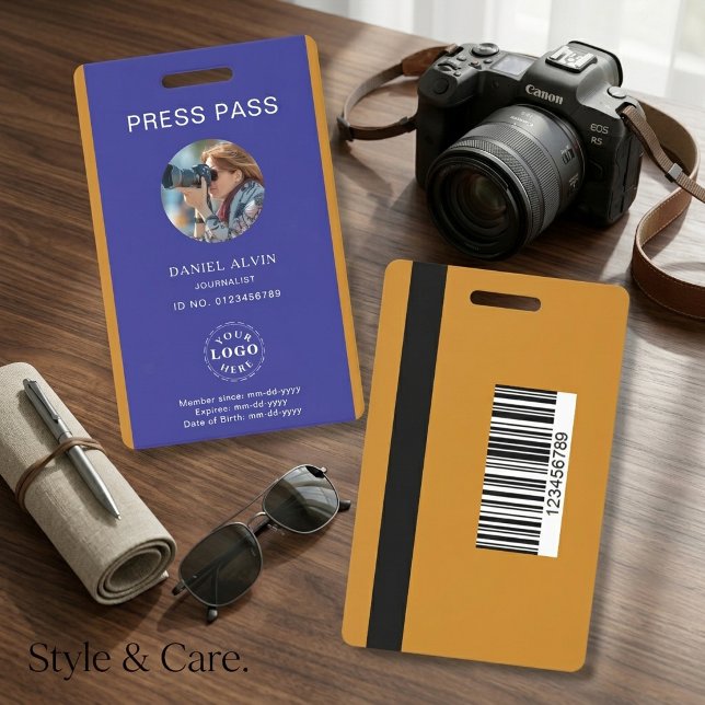 Personalisierter maßgeschneiderter Pressepass für  Ausweis (Personalized Custom Press Pass Badge for Events)