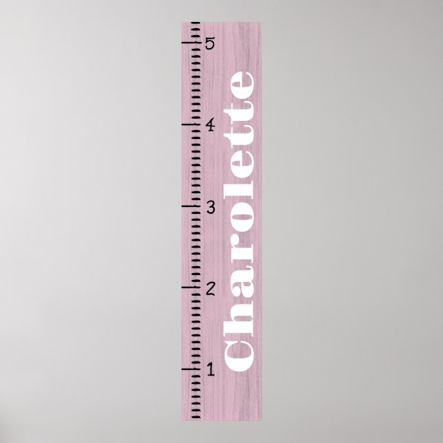 Personalisierter Maßstab für das weibliche Wachstu Poster (Vorne)