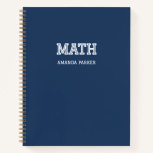 Personalisierter Mathe Grath Schulkalender Navybla Notizbuch