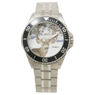 Personalisierter Maultier-Rotwild-Dollar Armbanduhr