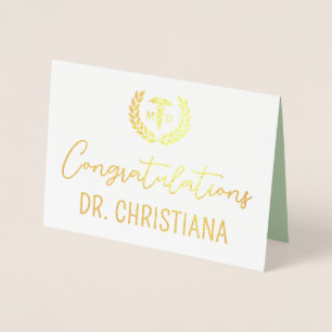Personalisierter MD Med School Abschluss Modern Folienkarte
